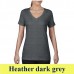 Anvil 392 női pehelysúlyú 110 g-os V nyakú női póló AN392 heather dark grey